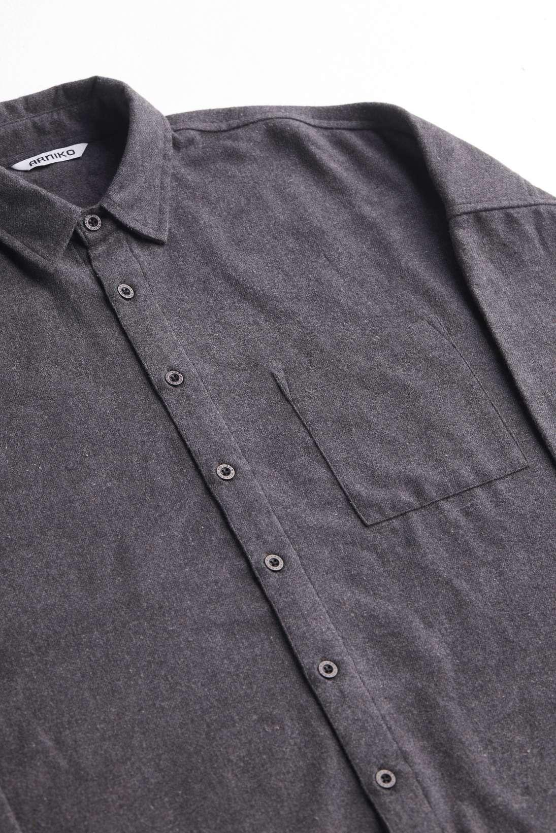 Arniko Tahira Flanellhemd Black Melange One Size Bio-Baumwolle schwarz